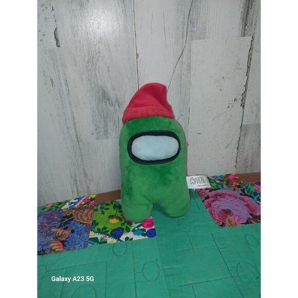 Toikido Among Us Green 8" Plush Red Beanie Hat Official - Picture 1 of 5